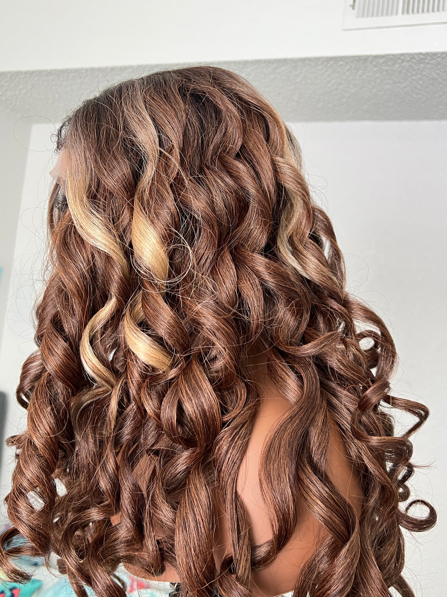 24” Balayage Brown Curly Wig